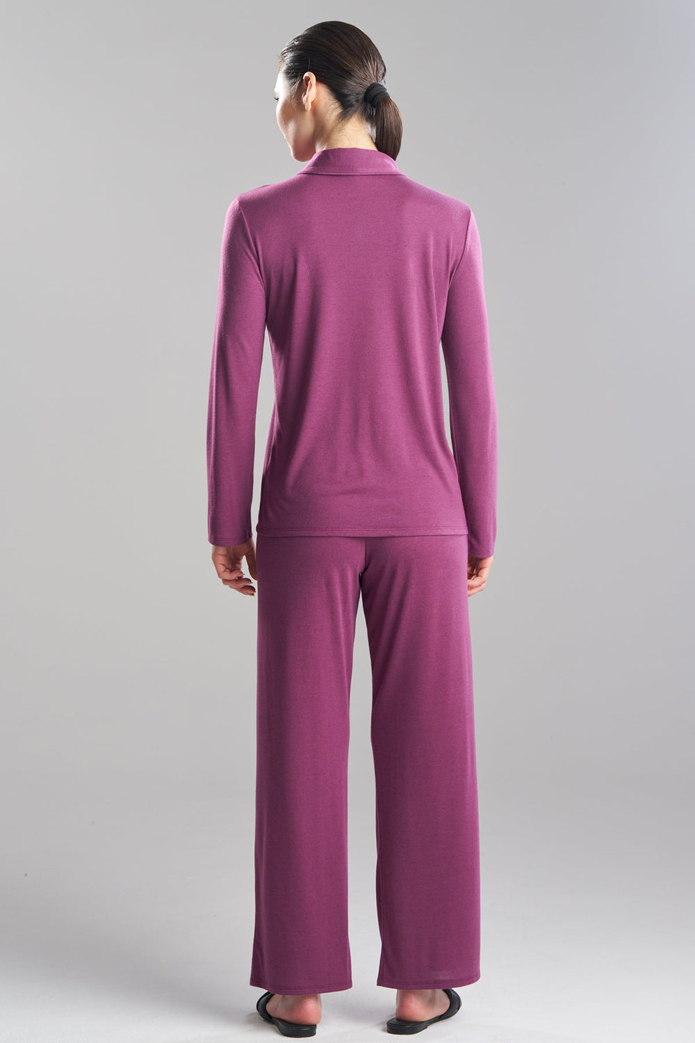 Shangri-La Embroidered TENCEL™ Notch PJ in red | Natori