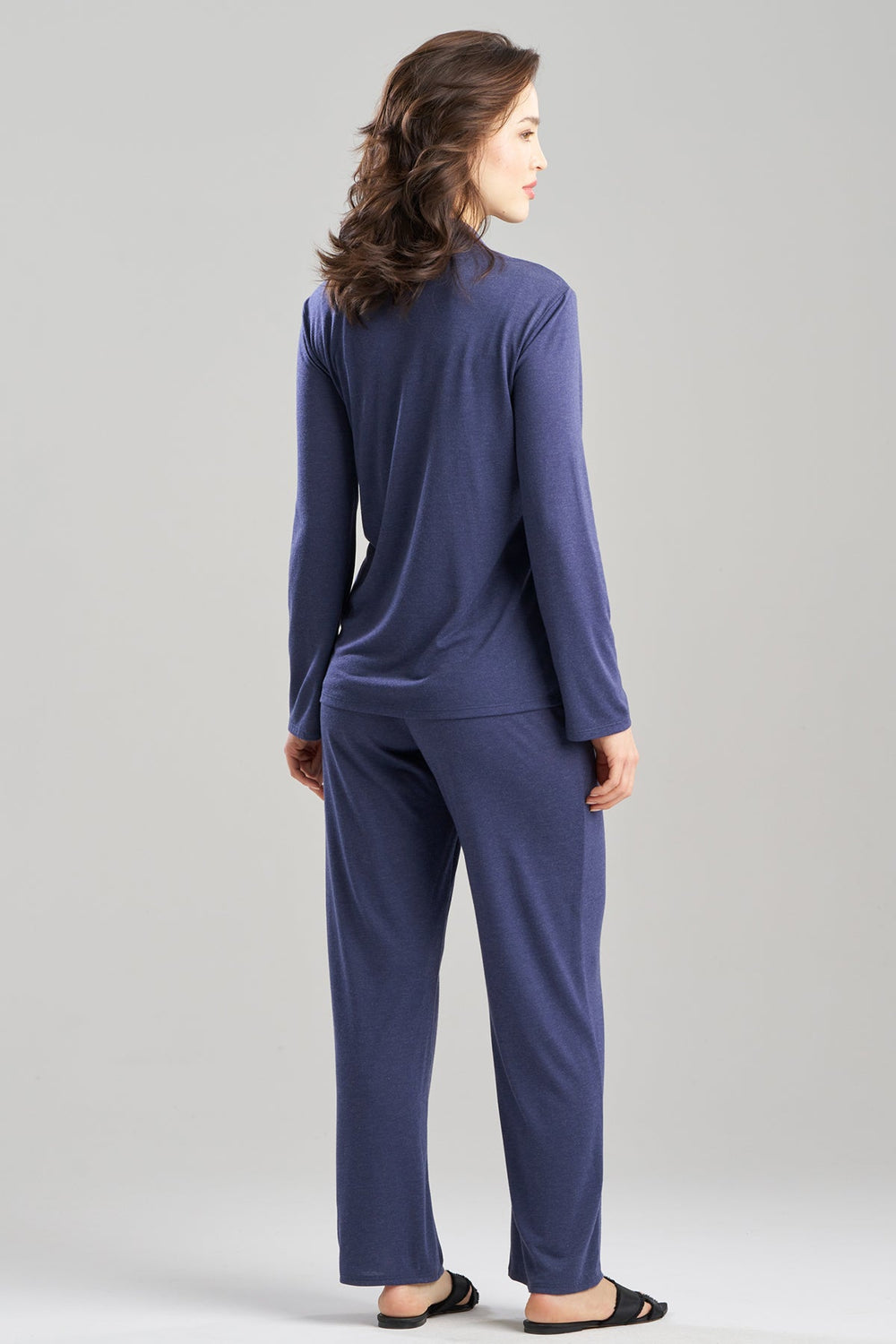 Shangri-La Embroidered TENCEL™ Notch PJ in blue | Natori