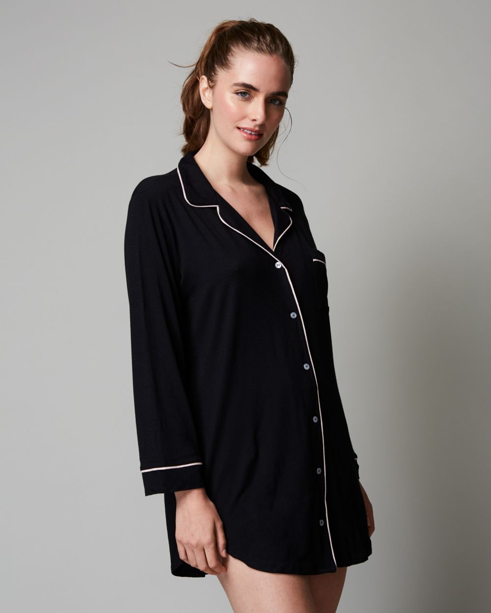 Eberjey Gisele Sleep Shirt in black