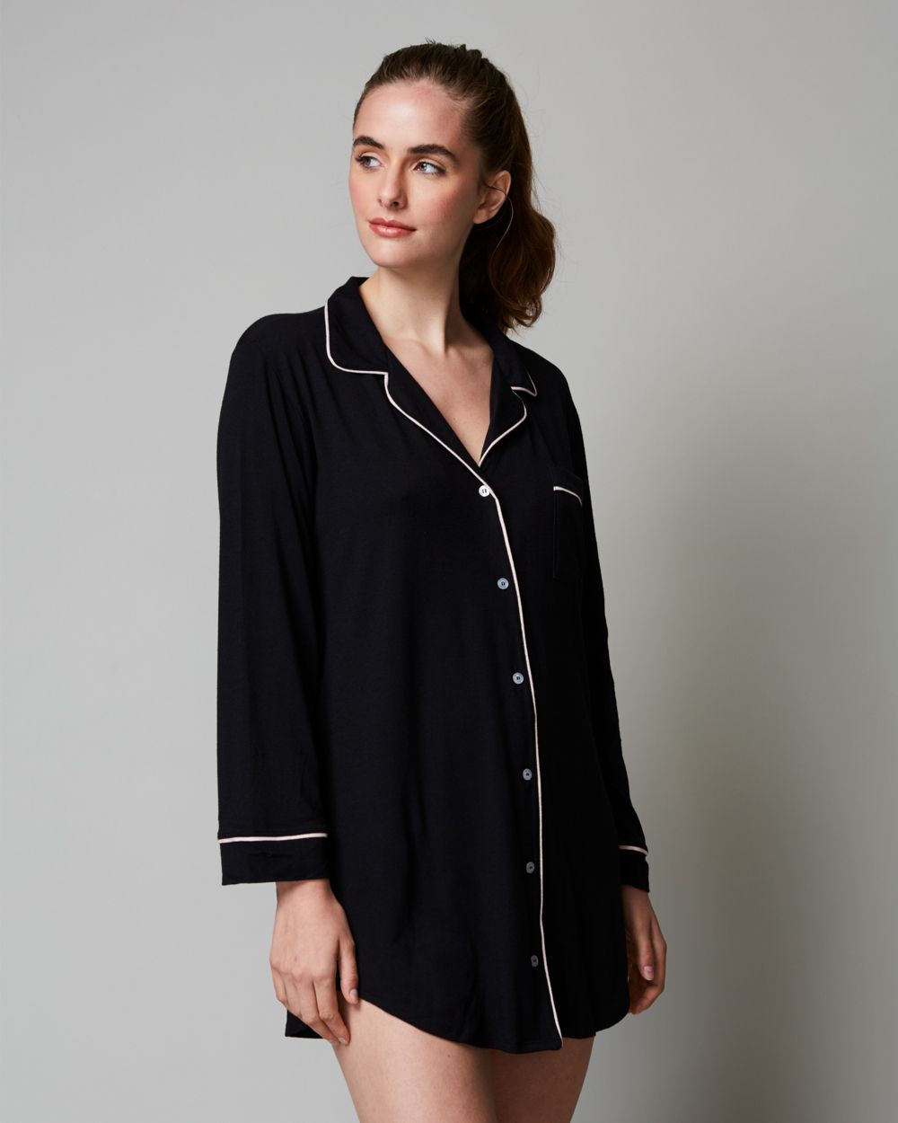 Eberjey Gisele Sleep Shirt in black