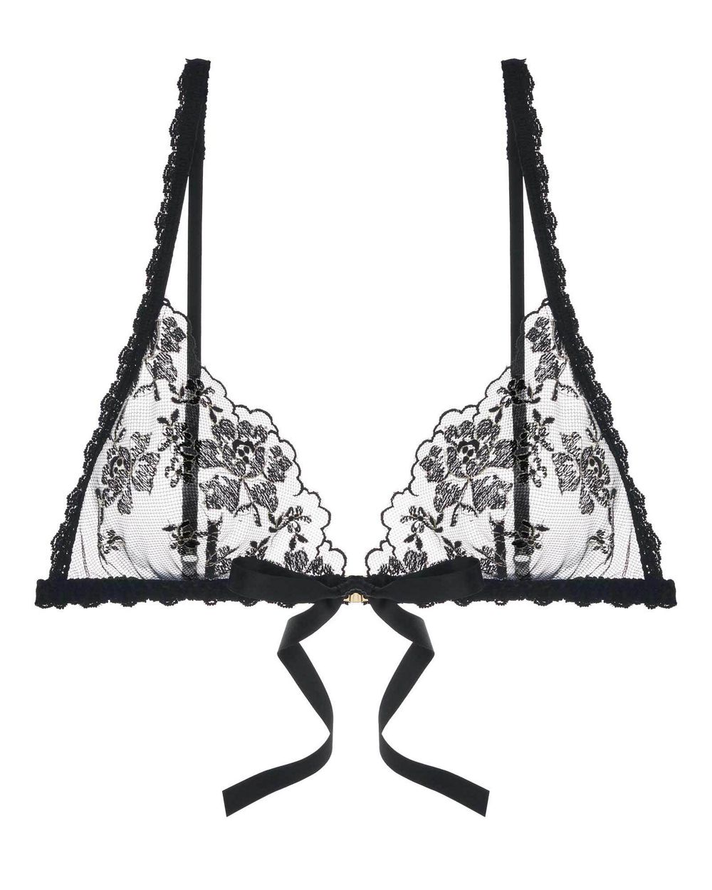 Hanky Panky Elizabeth Front Tie Bralette in black