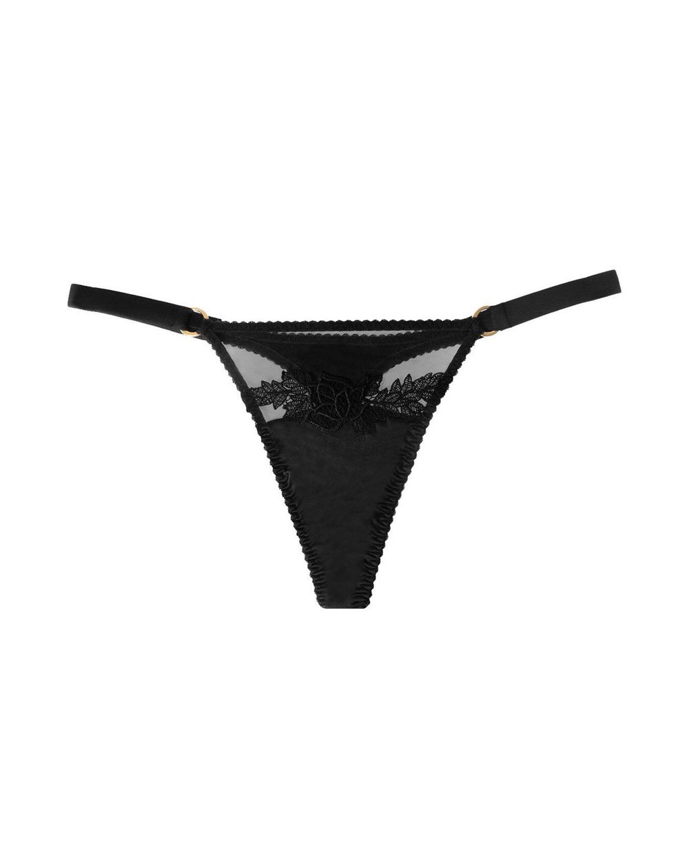 Fleur of England Nocturnal Silk Thong in black