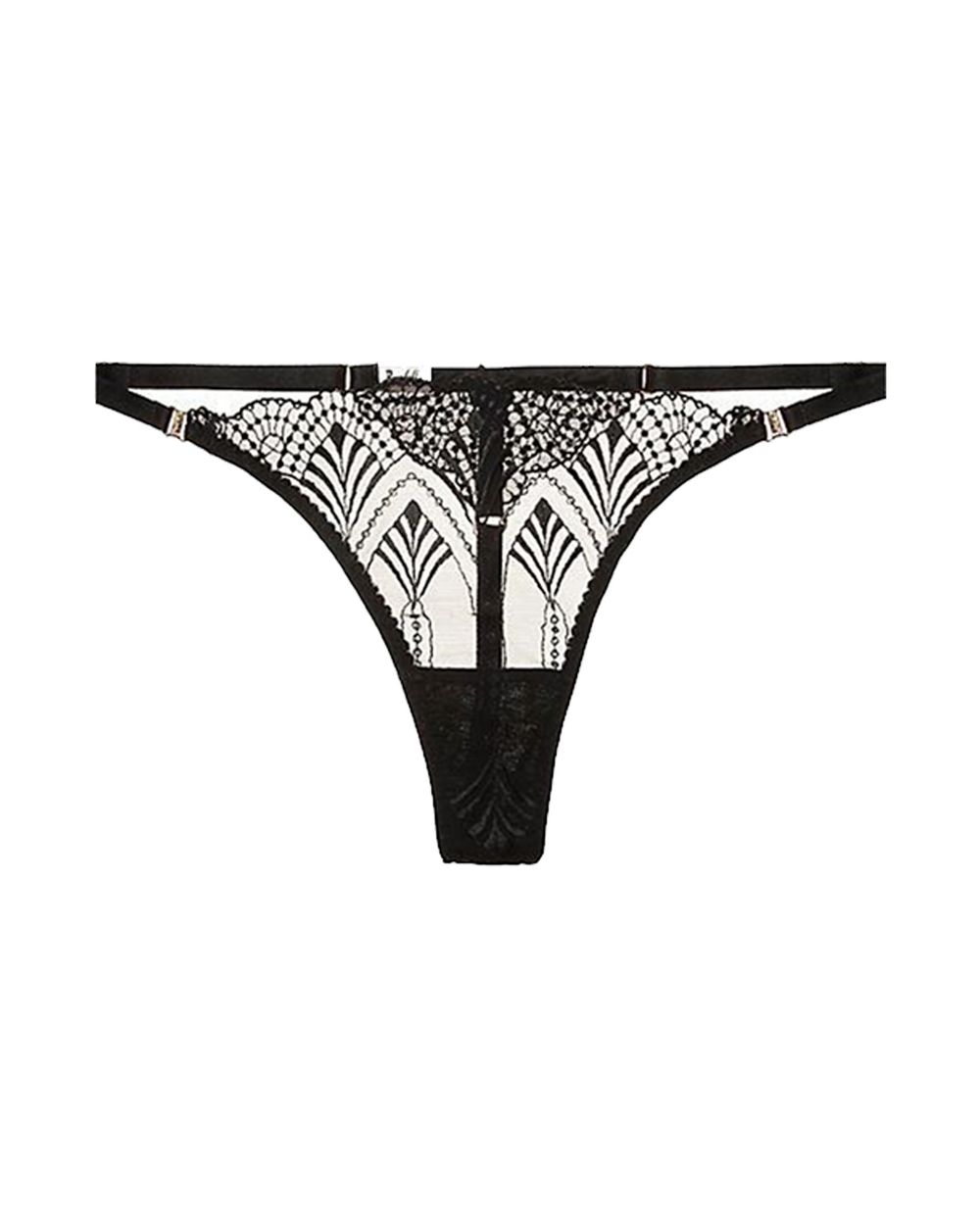 Bordelle Kizette Strap Thong in black