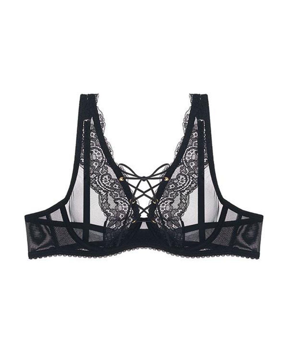 Mimi Holliday Yo Yo Shoulder Corset Bra in black