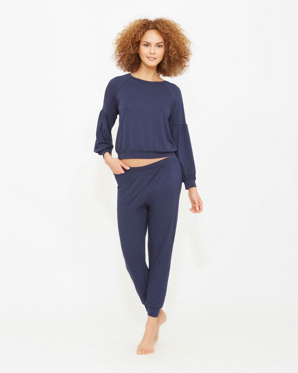 Only Hearts So Fine Layering and Lounge Jogger in blue