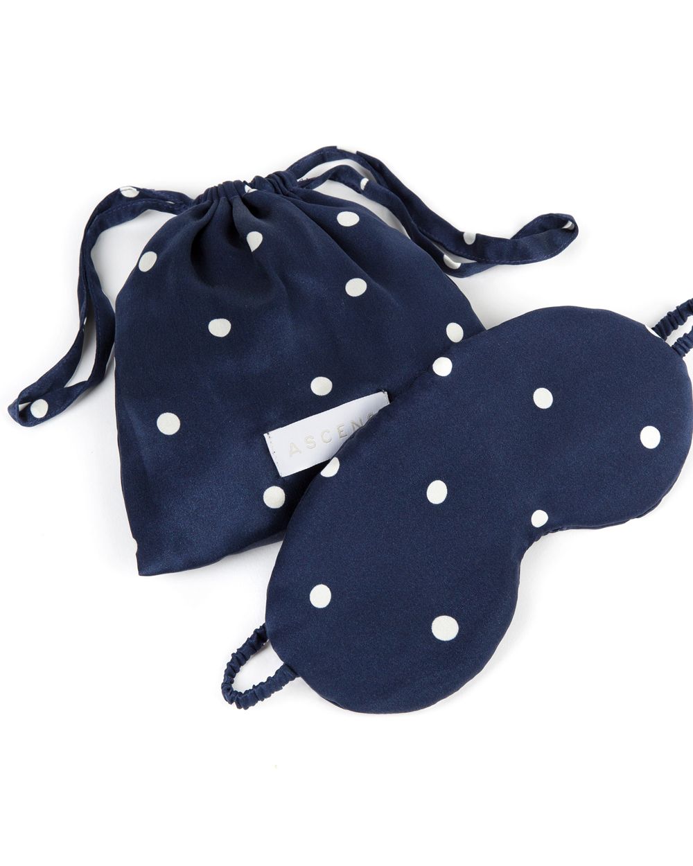 Asceno Navy Polka Eye Mask in blue