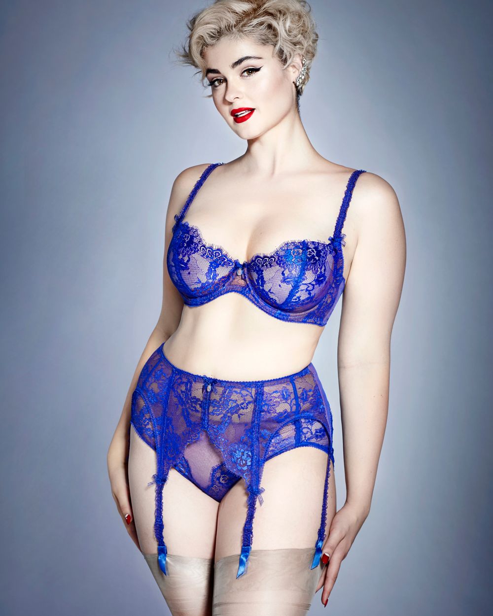 Dita Von Teese Savoir Faire Sheer G-String in blue