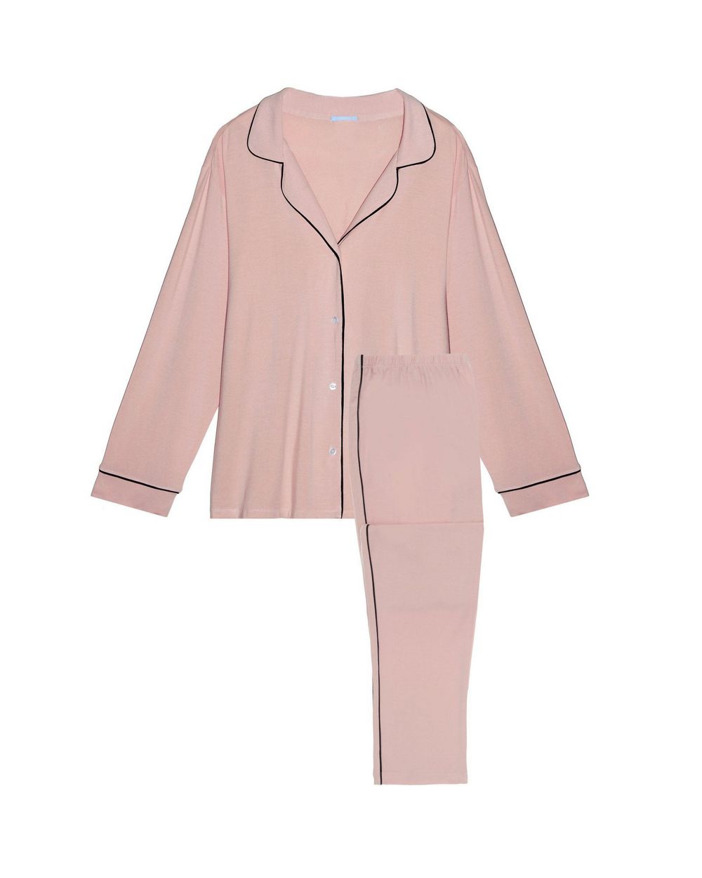 Eberjey Gisele Tuxedo Slim PJ Set in pink