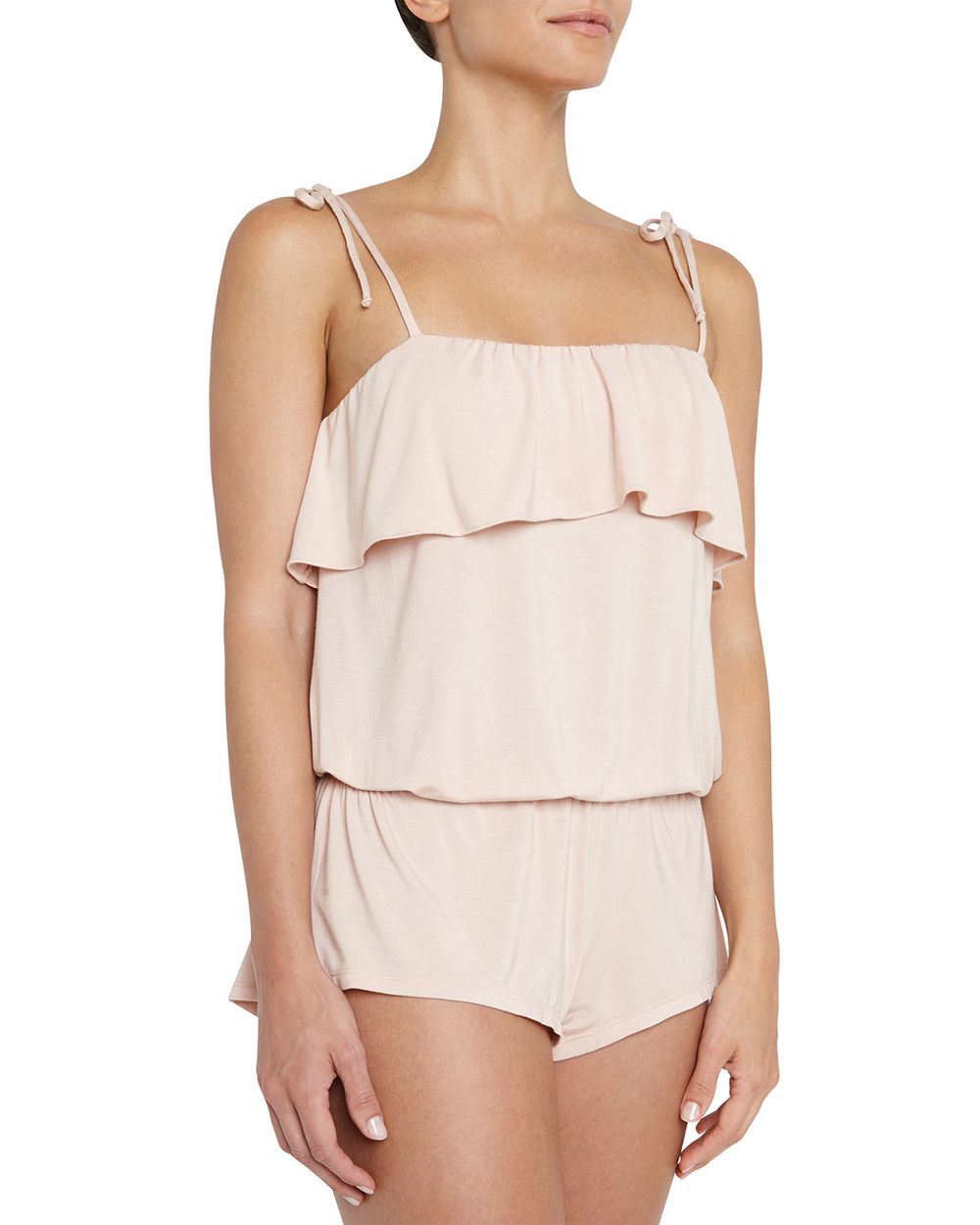 Eberjey Ivy Flounce Teddy in pink