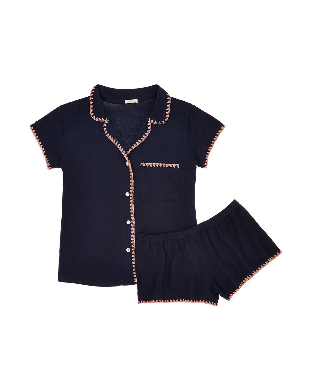 Eberjey Frida Whip Stitch Short PJ in blue