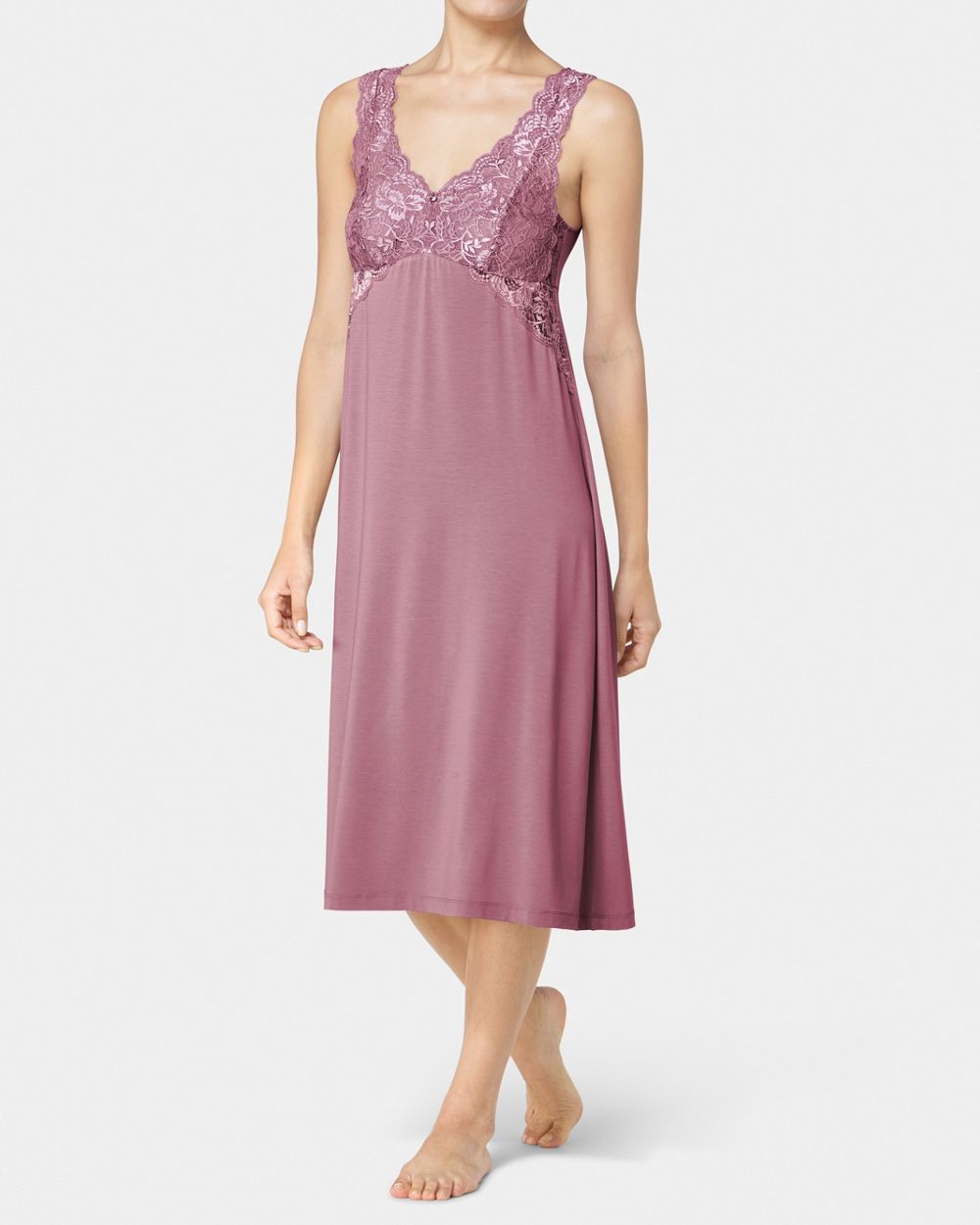 Triumph Peony Florale Long Night Dress in pink