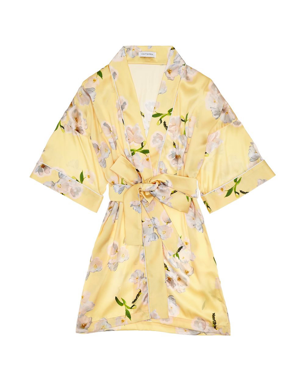 Violet & Wren Sundrenched Tulip Signature Kimono in yellow