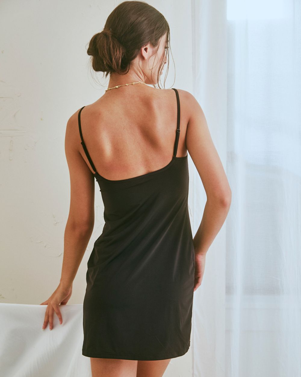 The Great Eros Lugano Slip Dress in black