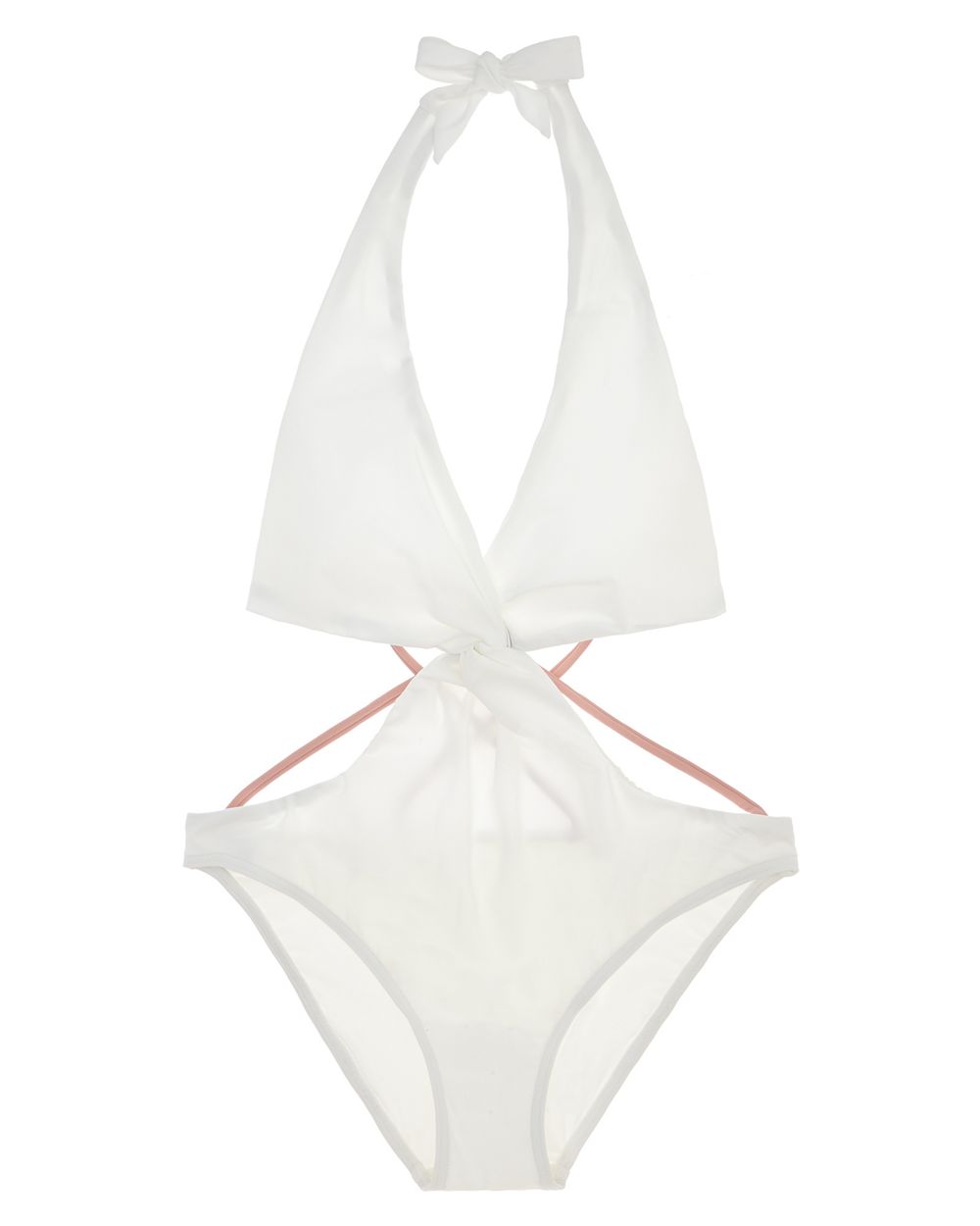 Fleur of England Strappy Cut Out Swimsuit in white