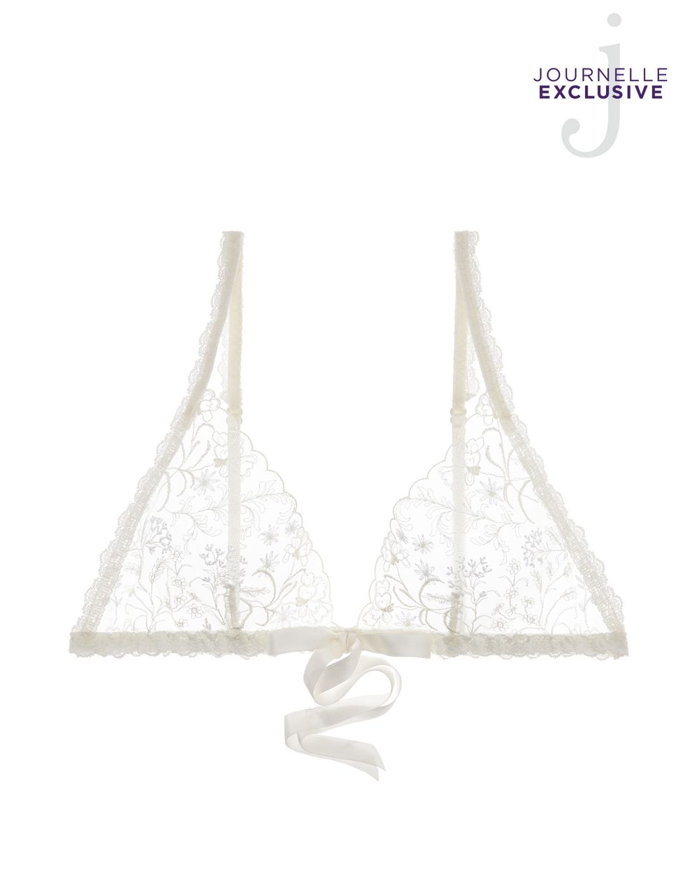 Hanky Panky Ophelia Tie Front Bralette in white