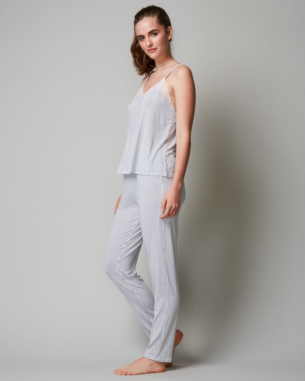 Eberjey Nordic Stripes Slim Pant in blue