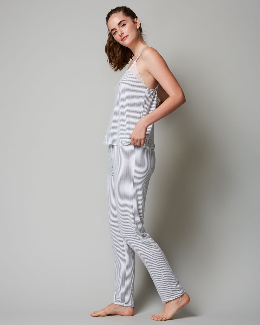 Eberjey Nordic Stripes Slim Pant in blue