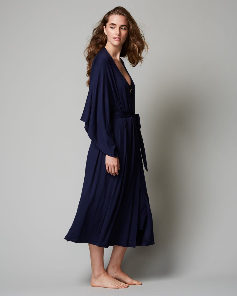 Eberjey Colette Long Kimono Robe in blue