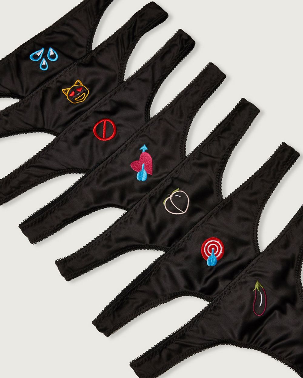 Morgan Lane Naughty Emoji Set in black