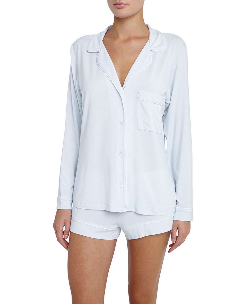 Eberjey Gisele Long Sleeve/Short PJ Set in blue