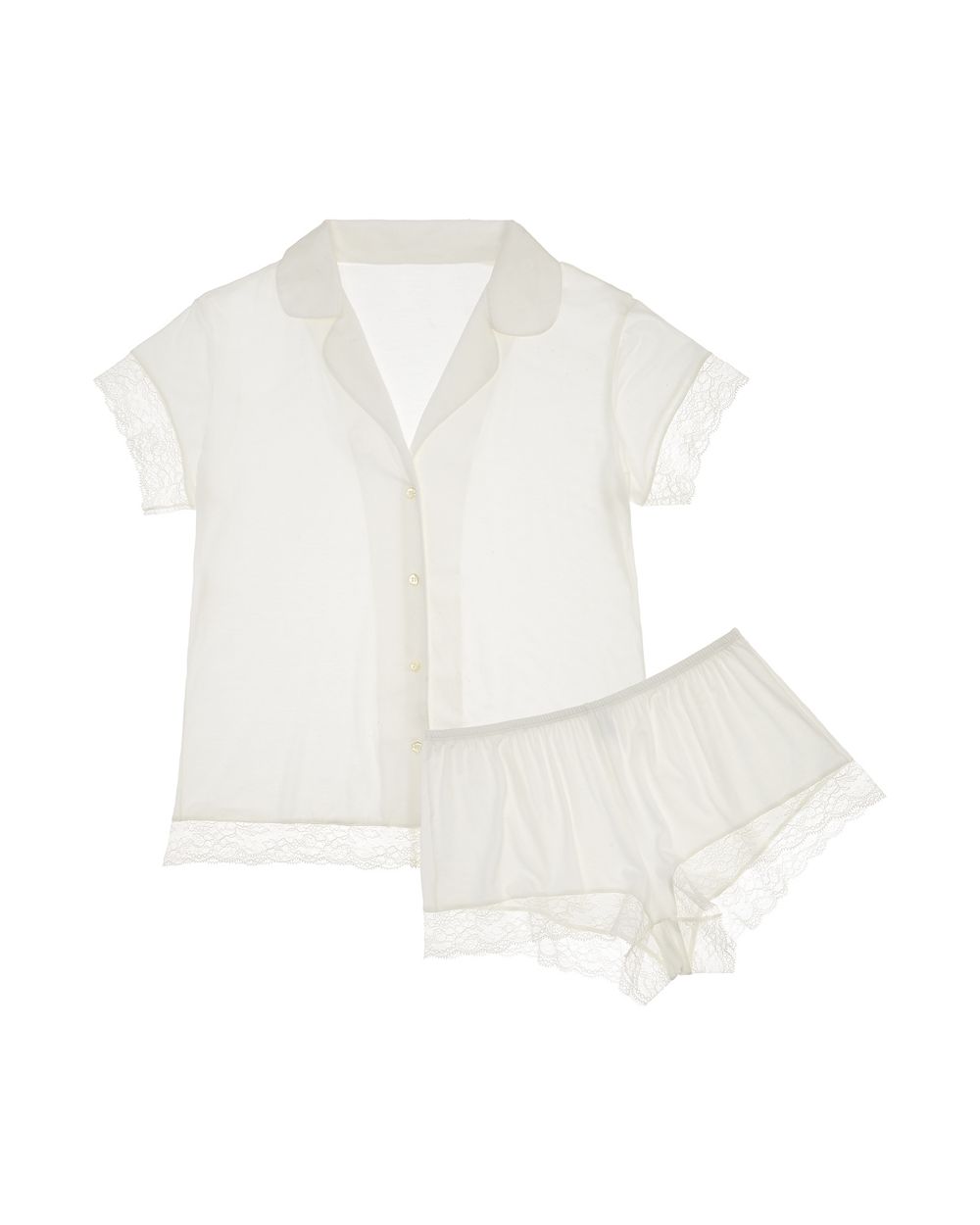 Eberjey Malou Short Sleeve PJ Set in white