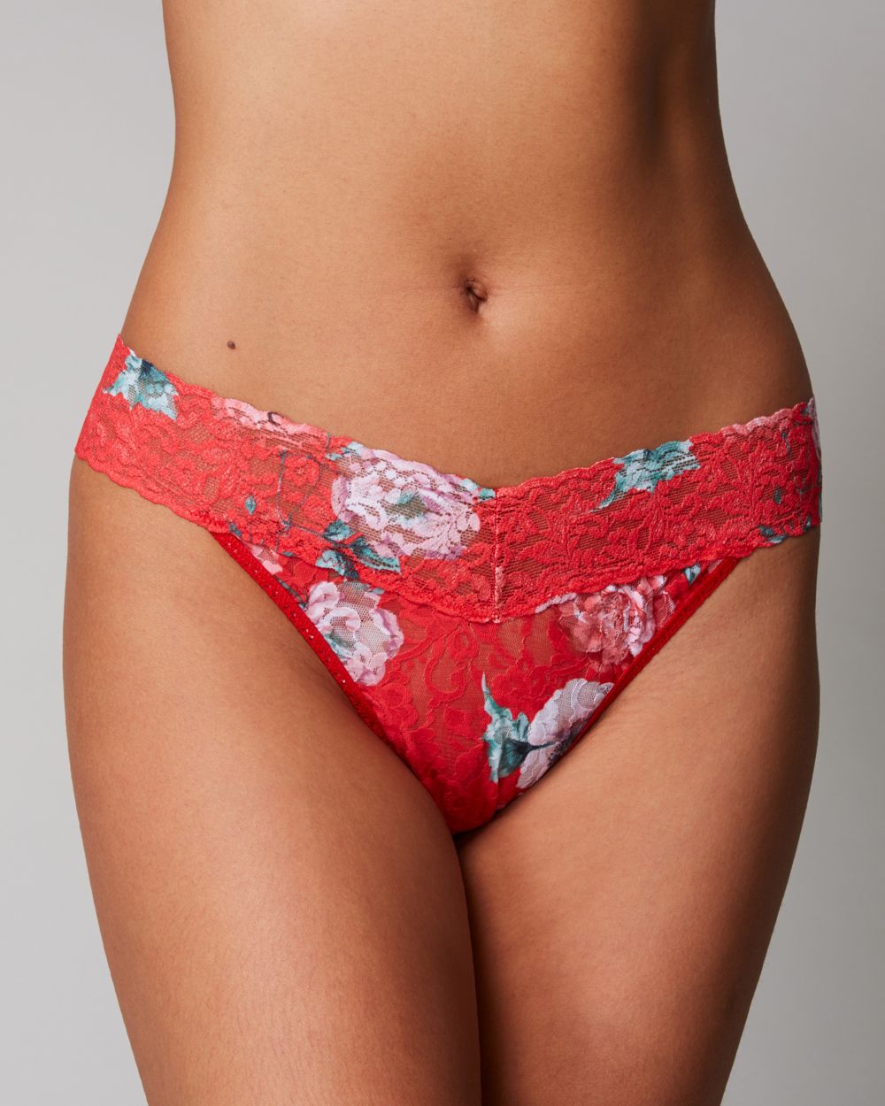 Hanky Panky Holiday Blossom Original Rise Thong in red