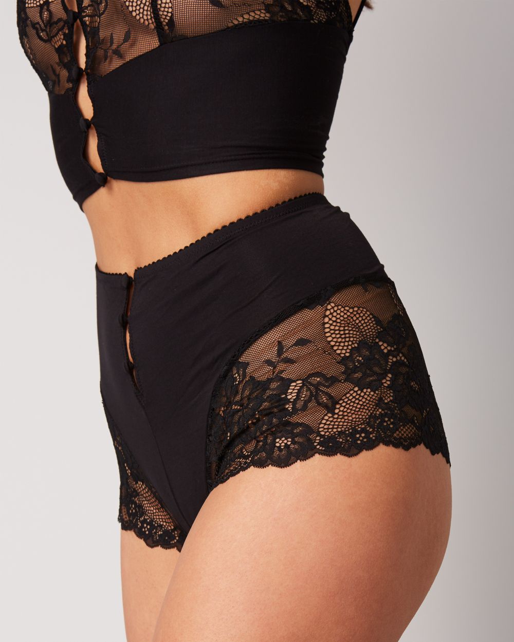 Lonely Hollie High Waist Brief in black