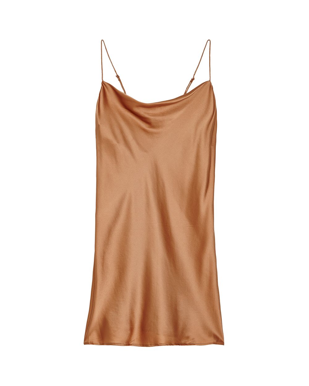 Skin Sandwashed Silk Raven Bias Cowl Slip in beige