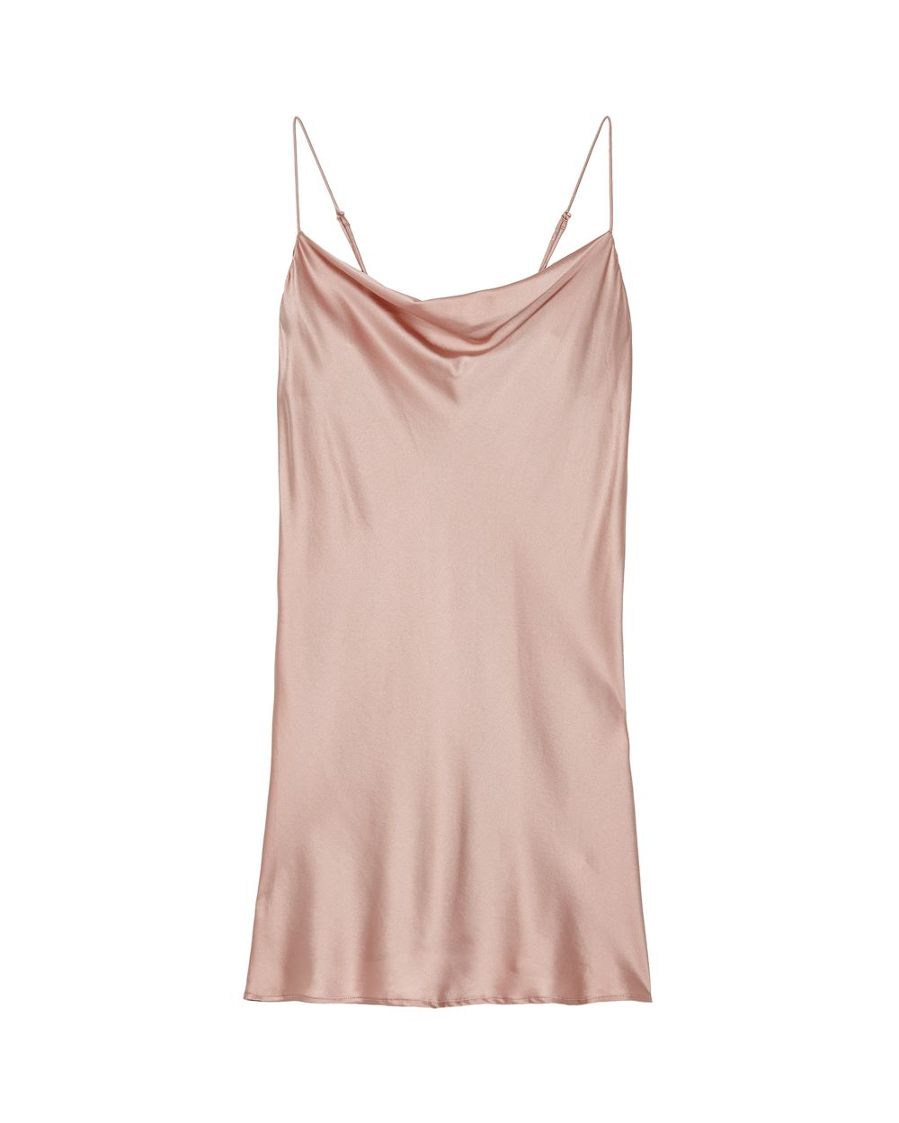 Skin Sandwashed Silk Raven Bias Cowl Slip in pink