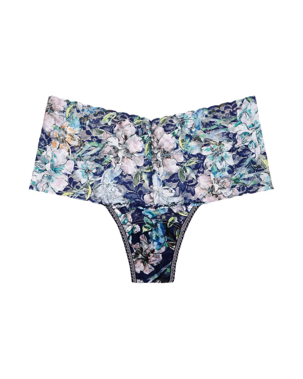 Hanky Panky Felice Floral Retro Thong in blue