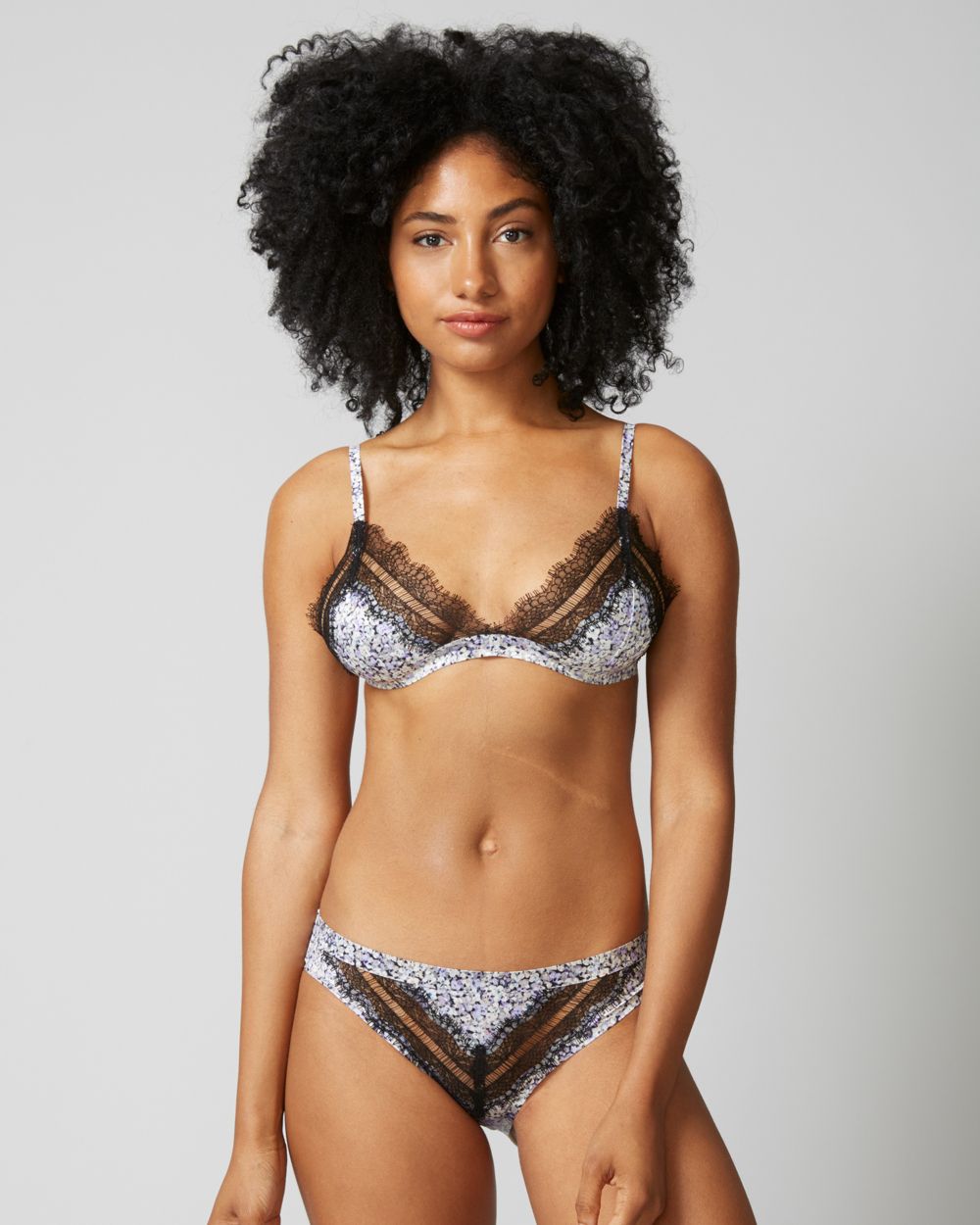 Jason Wu Intimates Intimates Stretch Satin Triangle Bralette in purple