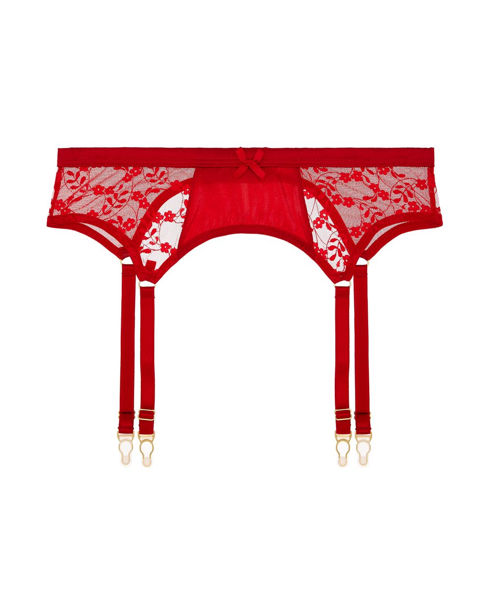 Katherine Hamilton Sofia Suspender Belt in red
