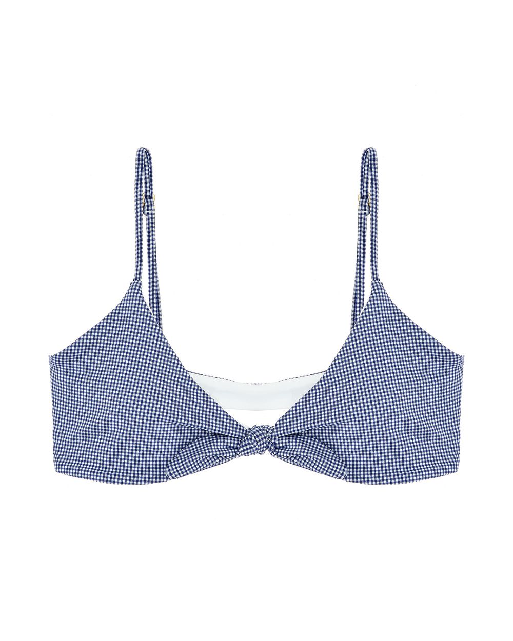 L Space Summer Love Plaid Flashback Bikini Top in blue