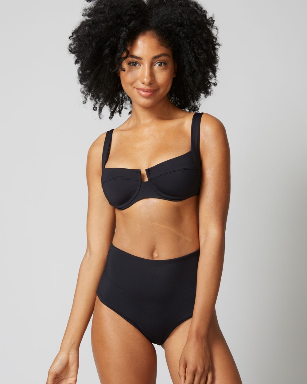 L Space Camellia Bikini Top in black