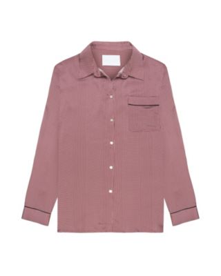 Asceno Rust Dotted Line PJ Top in red