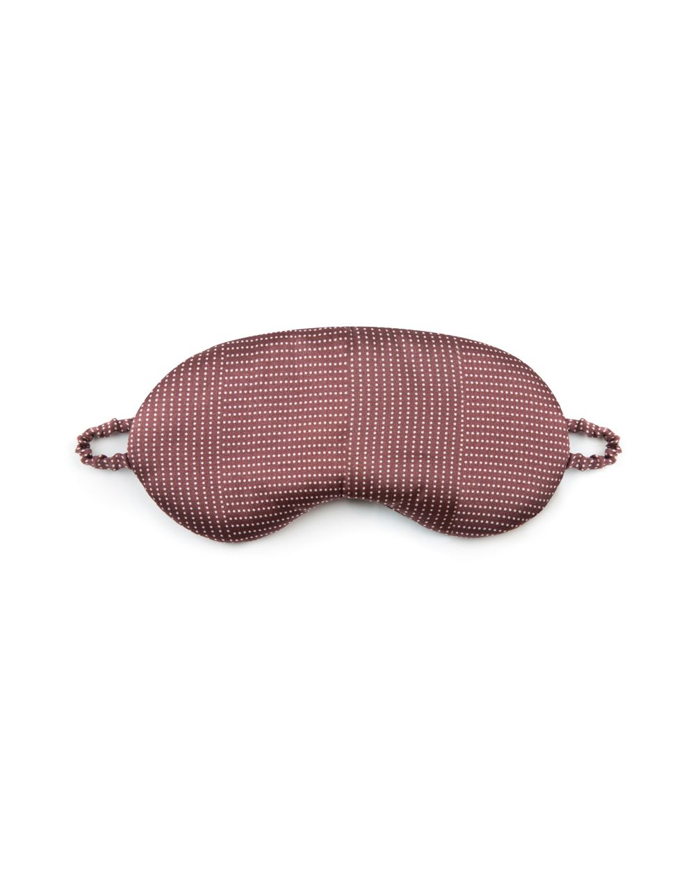 Asceno Rust Dotted Line Sleep Mask in red
