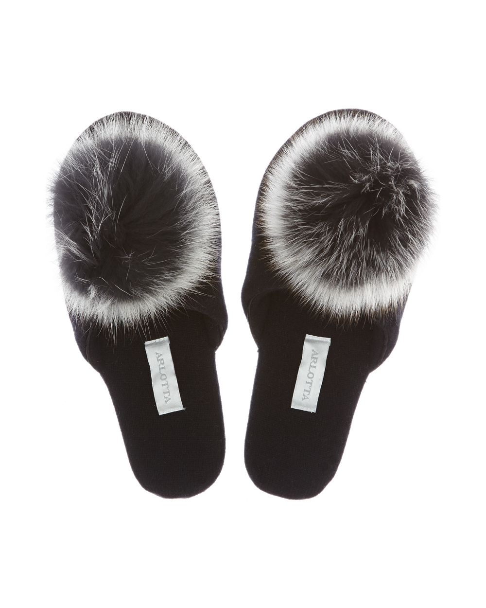 Arlotta Cashmere Slide with Pom Pom in black