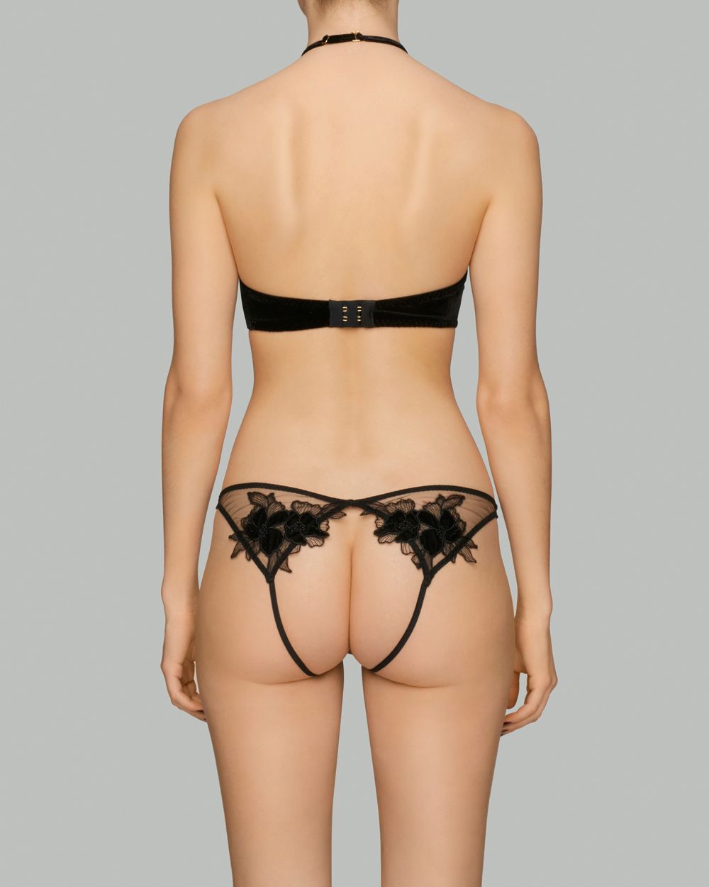 Coco de Mer Lassuria Open Knicker in black