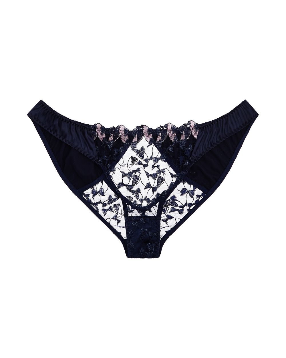 Coco de Mer PLAYBOY Glitter Bunny Peek-a-Boo Brief in blue