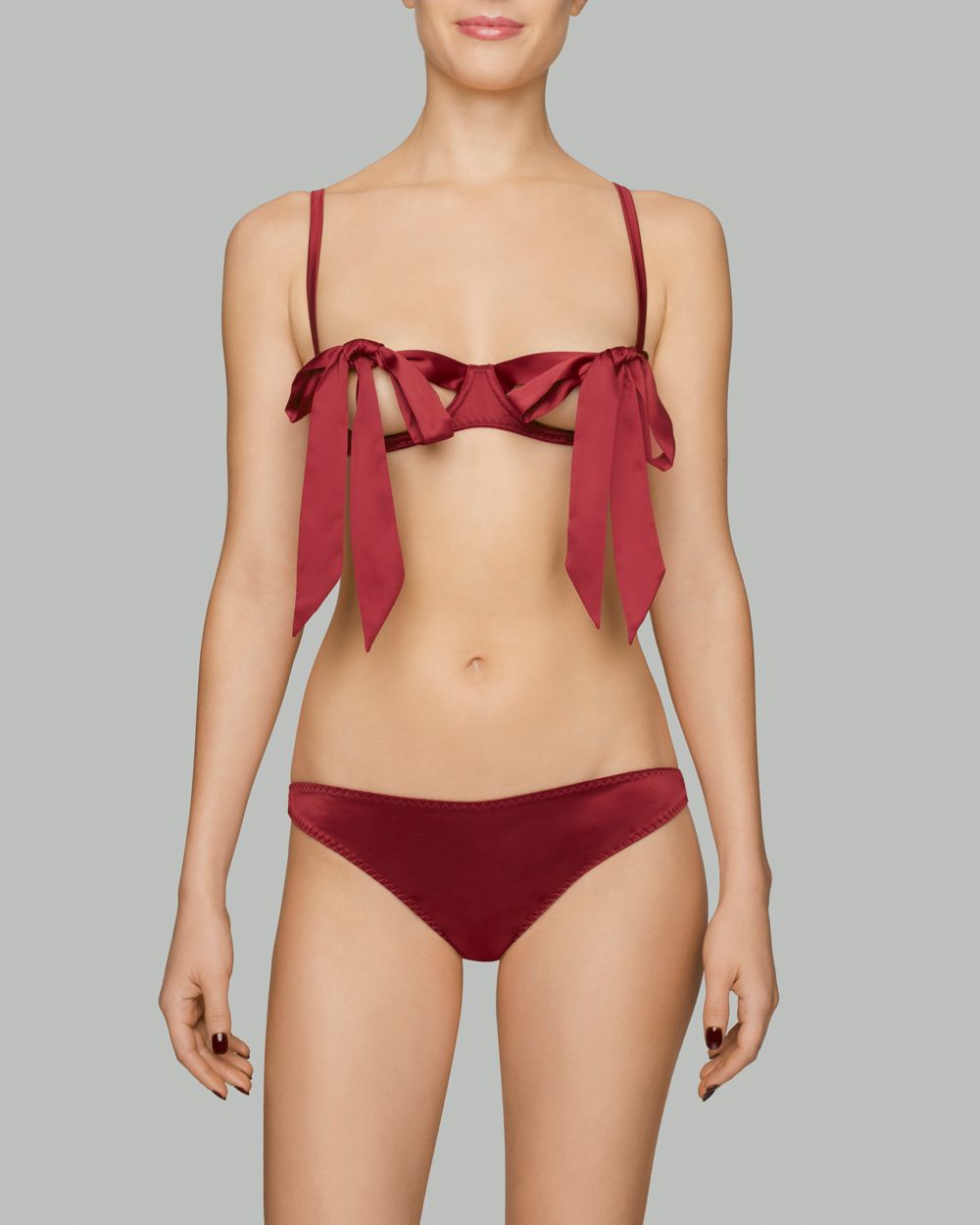 Coco de Mer PLAYBOY Bow Ties Open Bow Bra in red