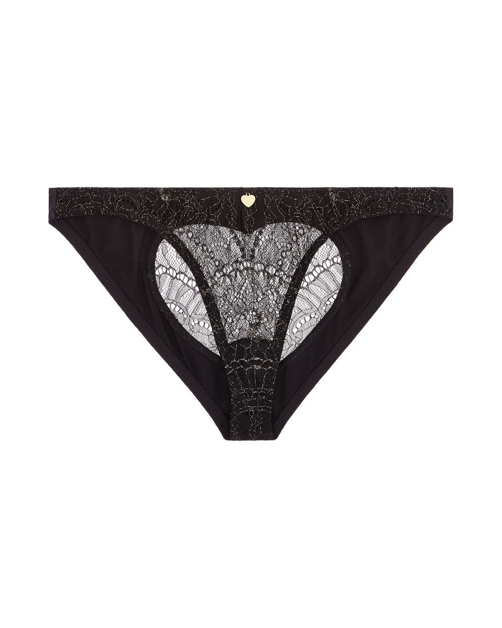 Coco de Mer PLAYBOY Gilded Heart Bikini Brief in black