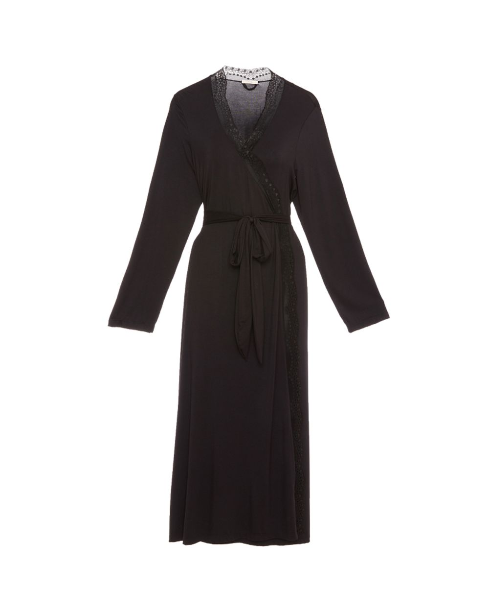 Eberjey Myla Classic Long Robe in black