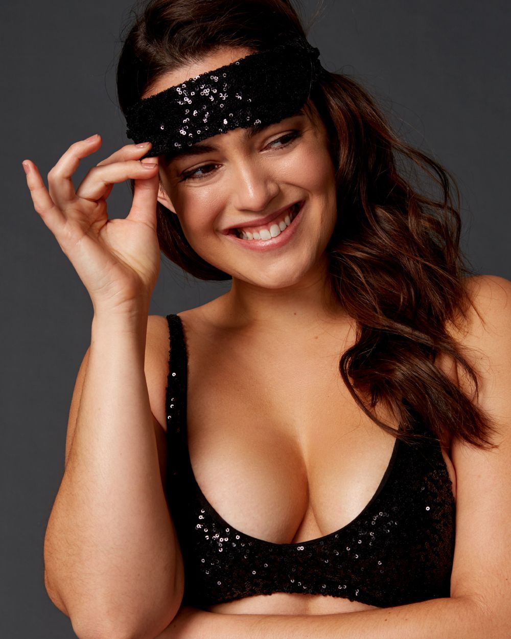 Only Hearts Shine On Eye Mask in black