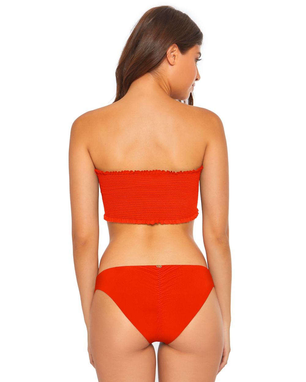 PilyQ Lust Smocked Bandeau in red