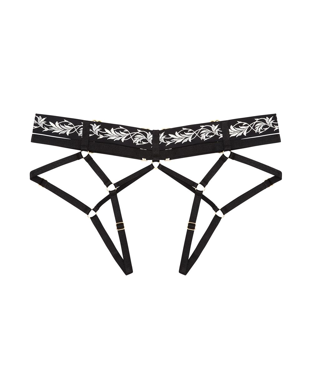 Bordelle Kew Ouvert Strap Brief in black