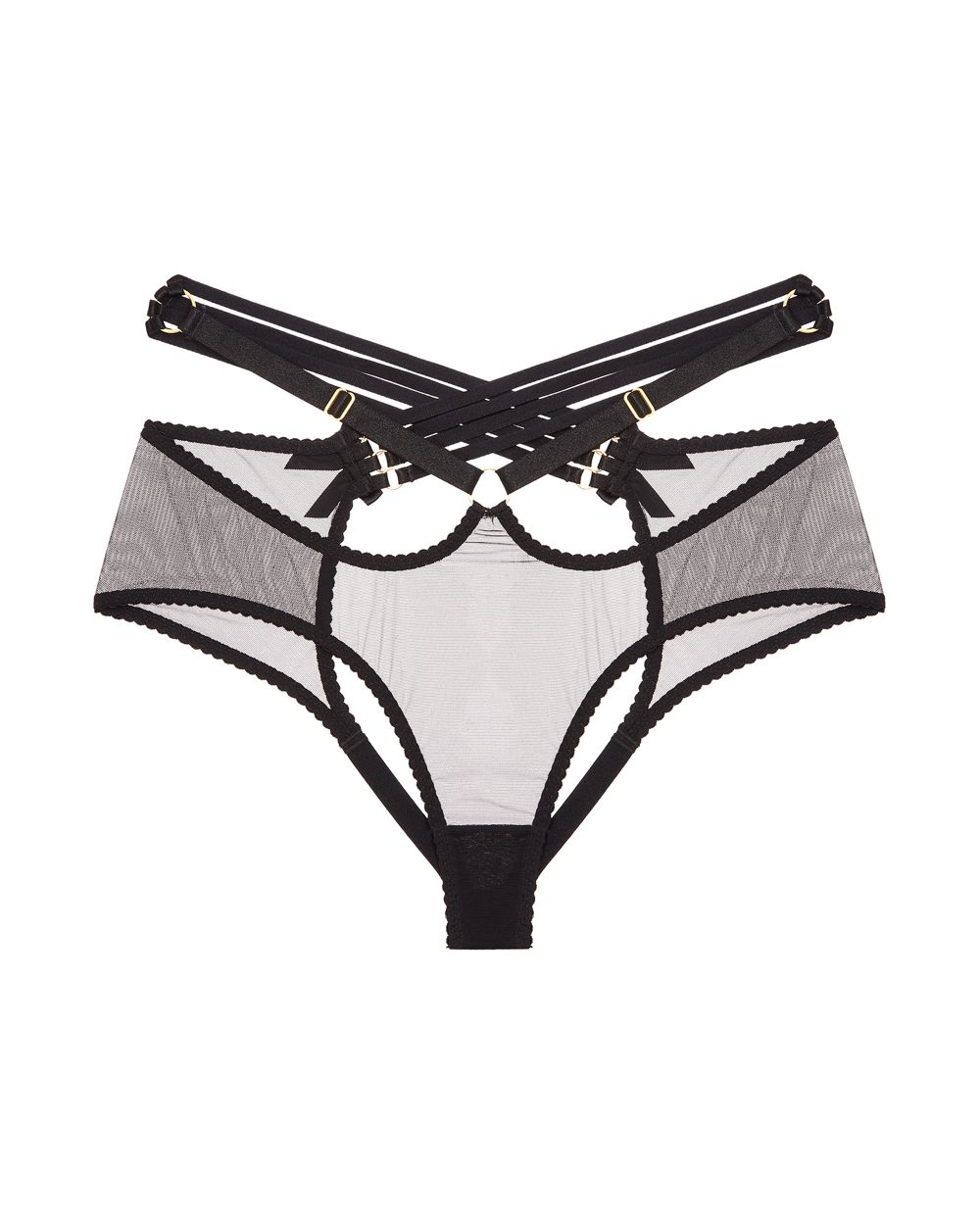 Bordelle Signature Bondage-Belle Peep Brief in black