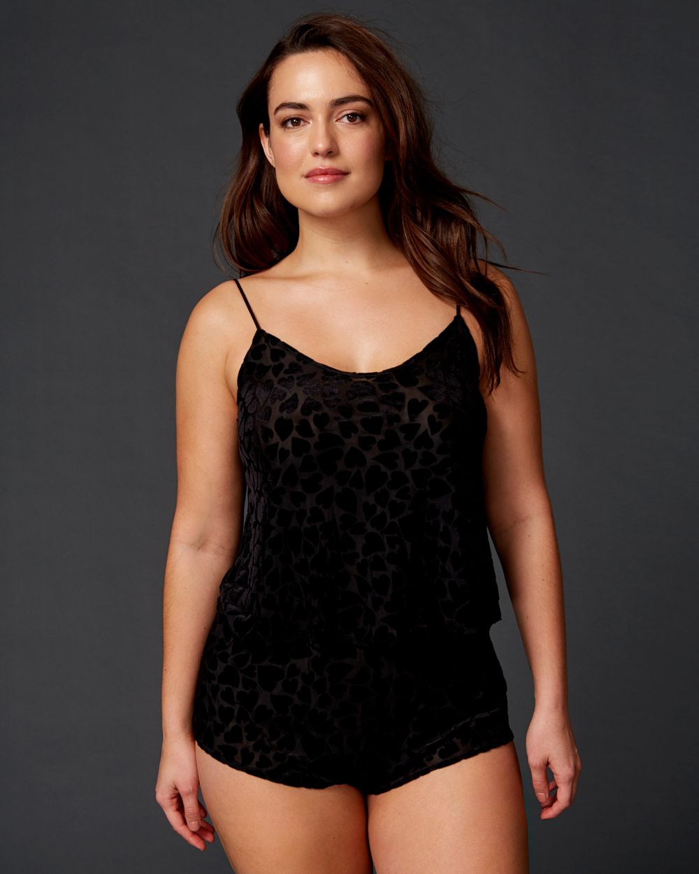 Only Hearts Velvet Heart Cami in black
