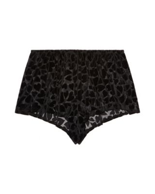 Only Hearts Velvet Heart Tap Pants in black