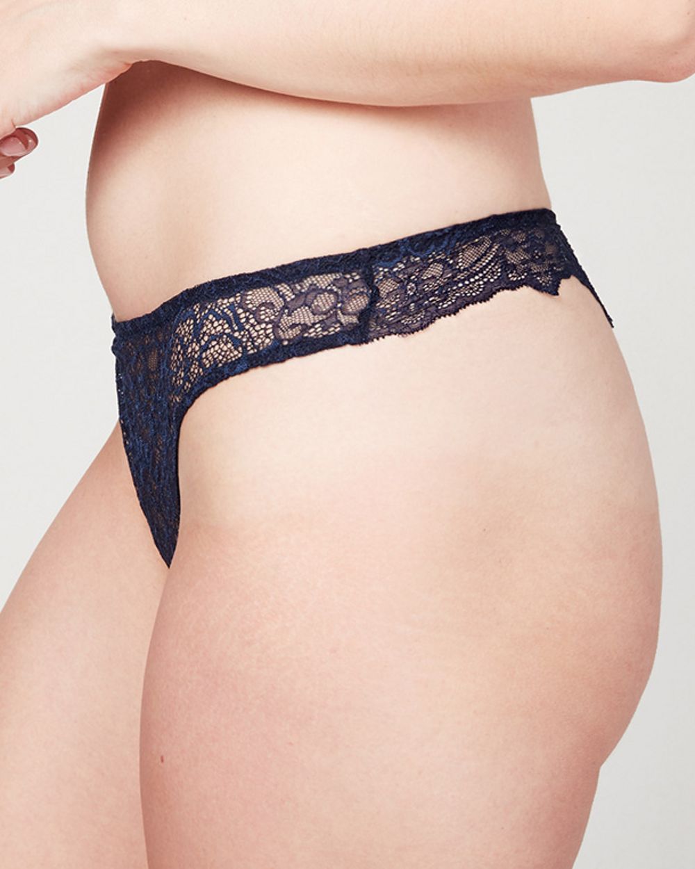 Liberte Bowery Scalloped Thong in blue