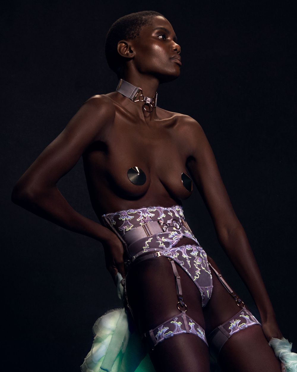 Bordelle Aurea Garters in pink